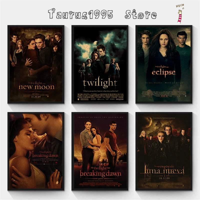 Twilight Retro Kraft Paper Movie Poster – Vintage Wall Art Movie Wall Poster Axl