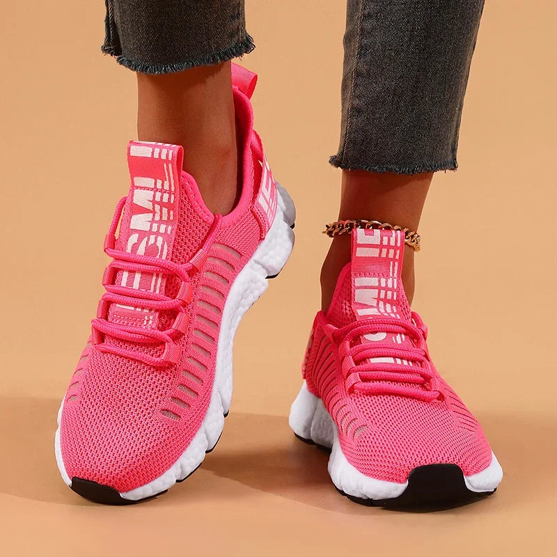 AZGB Women's Breathable Mesh Walking Shoes – Lace-Up Comfort Women's Walking Shoes Axl