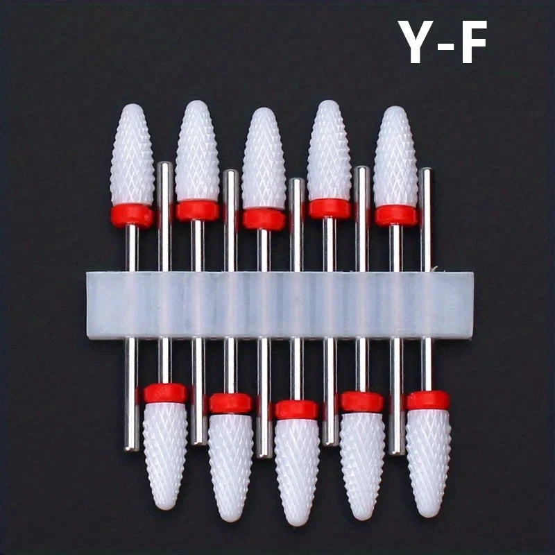 10-Pc Ceramic Nail Drill Bits Set – Manicure & Pedicure Kit Nail Drill Bits Axl
