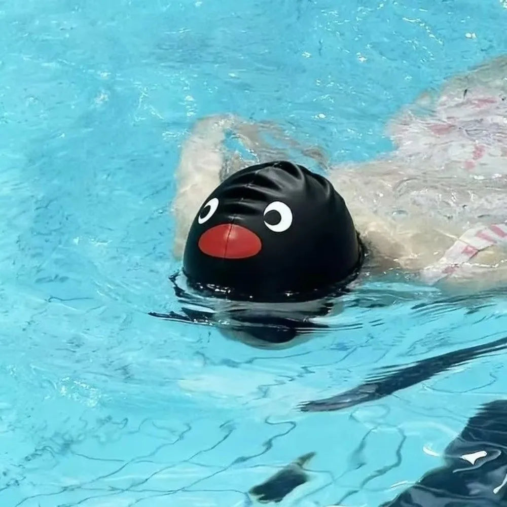 Penguin Silicone Swimming Cap – Waterproof Ear Protection Silicone Swim Cap Axl