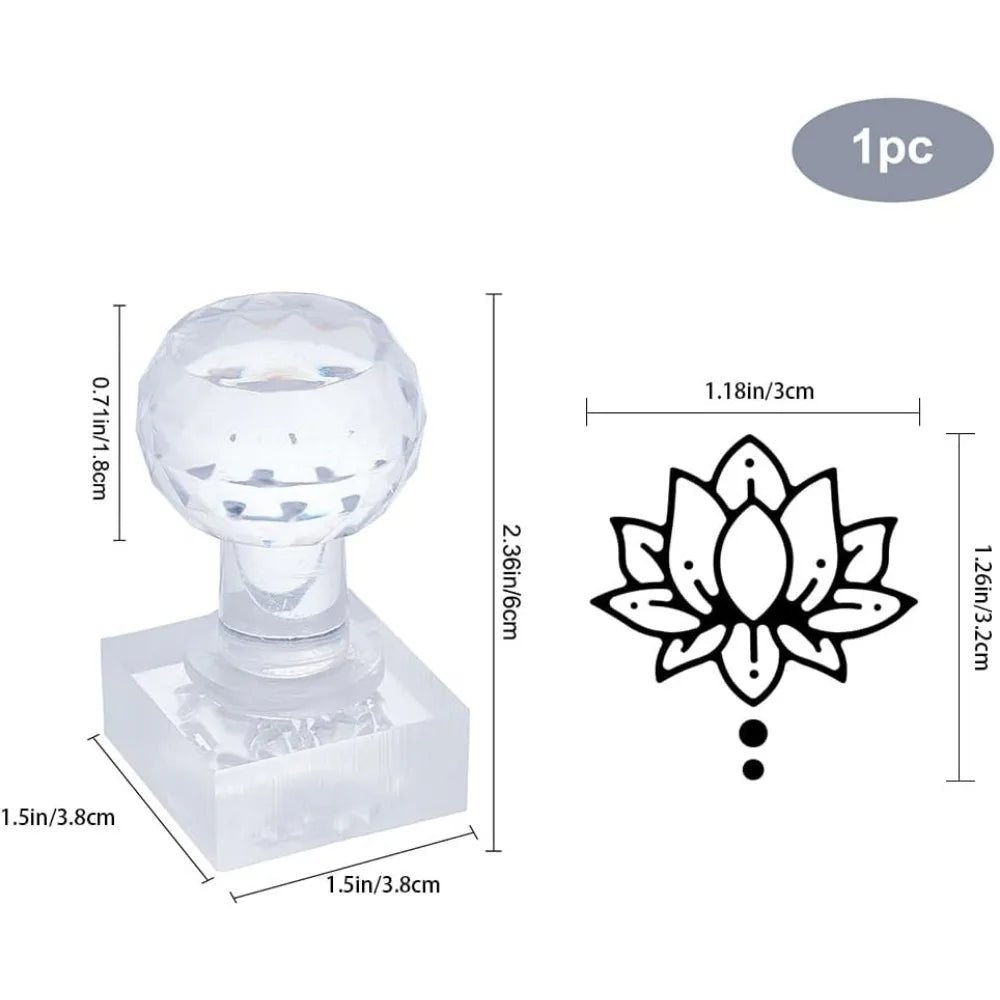 Acrylic Lotus Flower Soap Stamp – 1.3" DIY Imprint Mold Soap Stamp Mold Axl