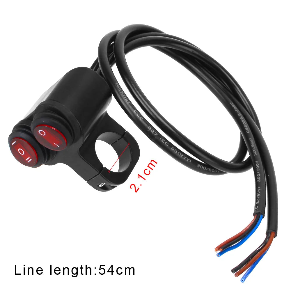 Waterproof 12V Motorcycle Handlebar Headlight On/Off Switch Motorcycle Handlebar Switch Axl Double switch