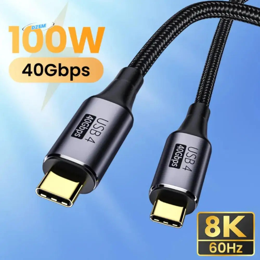 8K@60Hz USB4 Thunderbolt 3 Cable 40Gbps USB-C – Straight/Elbow USB-C Cable Axl -Elbow 0.8m