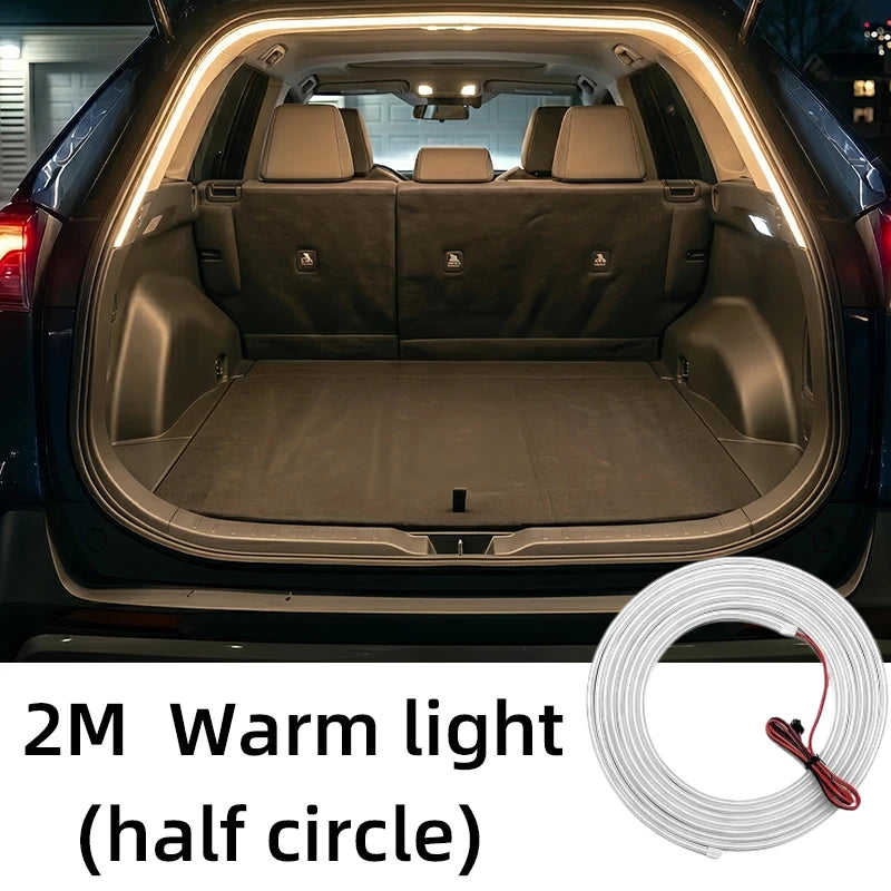 Car Trunk LED Light Strip – Auto-Sensing Ambient Interior Light Car LED Light Strip Axl 2M Warm light