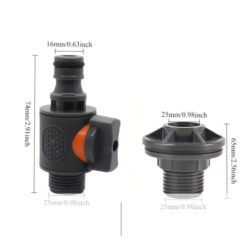 PVC Water Tank Adapter Kit with Valve – Rainwater Collection Water Tank Adapter Axl Set