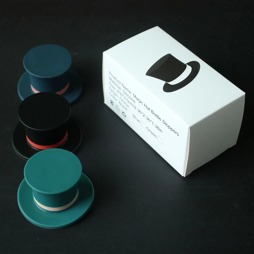 Magic Hat Silicone Wine Bottle Stopper – Airtight Cork Seal Wine Bottle Stopper Axl 3 colors in box