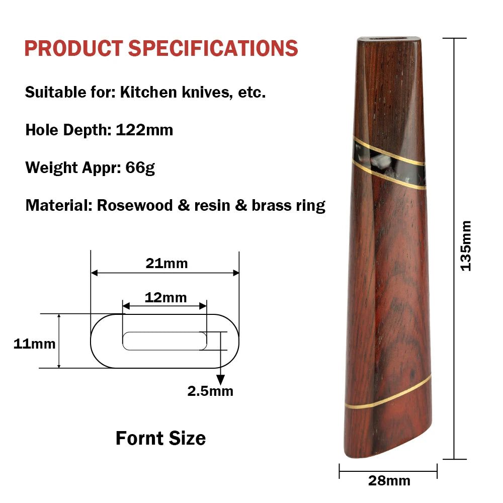 XITUO Octagonal Wood Knife Handle – DIY Japanese Damascus Style Knife Handle Axl DB-DM22429