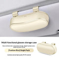 Car Sun Visor Glasses Holder – Eyeglass Case Storage Box Car Visor Organizer Axl Beige