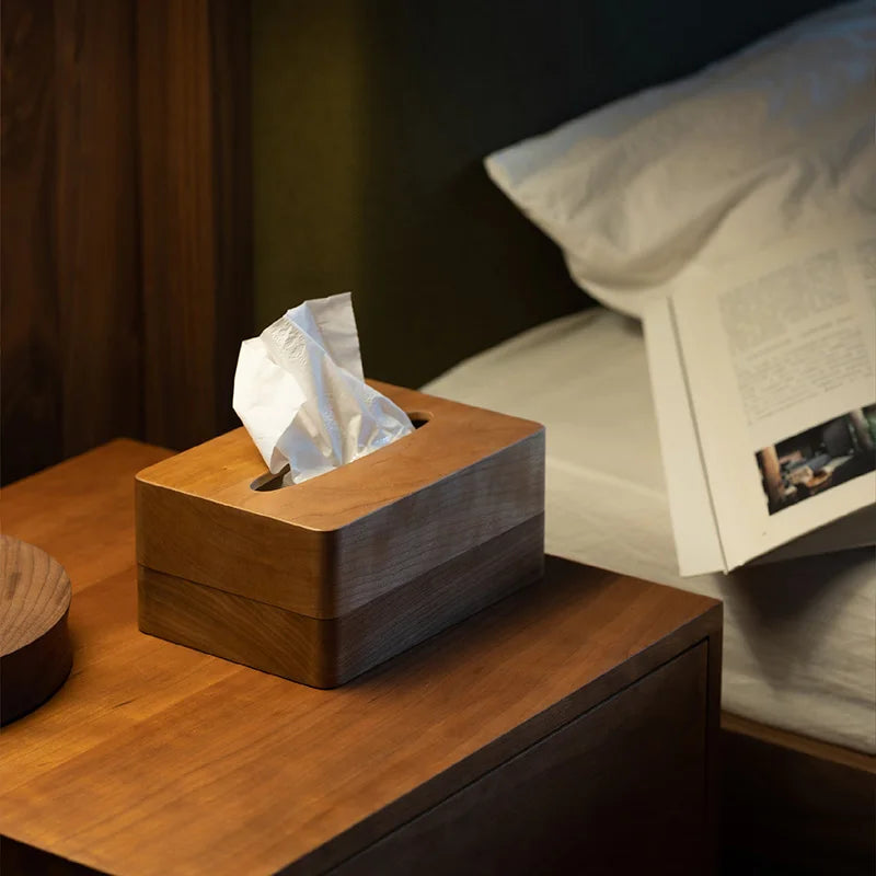 Luxury Solid Wood Tissue Box – Elegant Wooden Napkin Organizer Wooden Tissue Box Axl