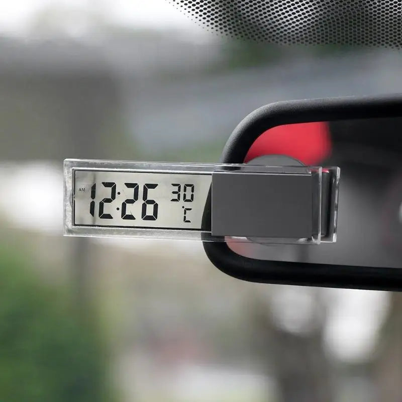 LCD Digital Car Thermometer Indoor Outdoor Temp Sensor Clock Car Thermometer Clock Axl