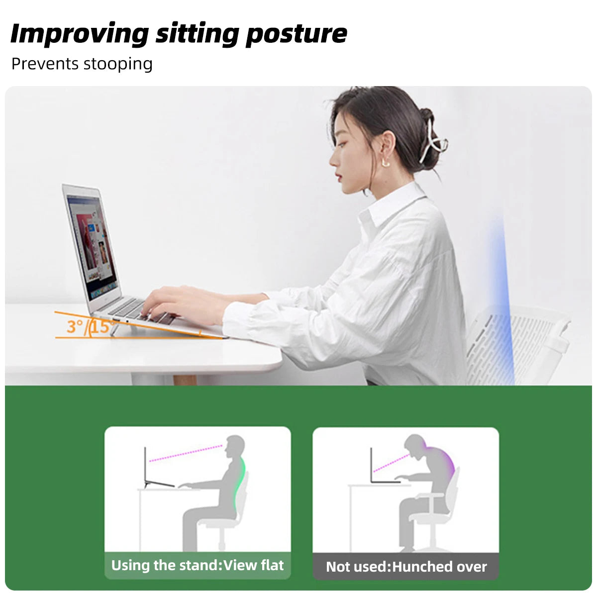 Ultra-Thin Foldable Laptop Stand – Portable Ergonomic Riser Laptop Stand Axl