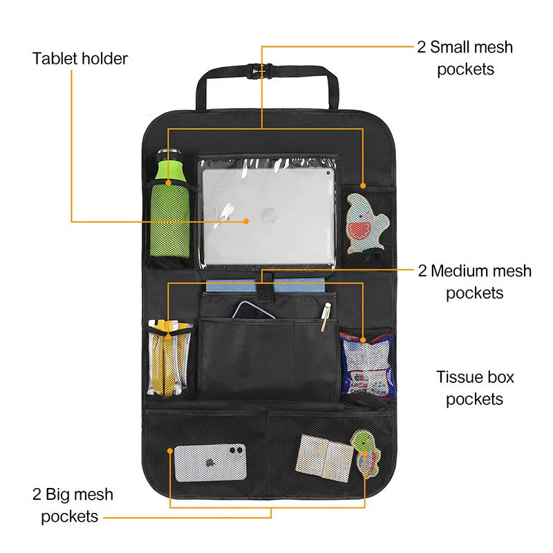 Car Seat Back Organizer – Multi-Pocket Backseat Storage Bag Car Seat Organizer Axl