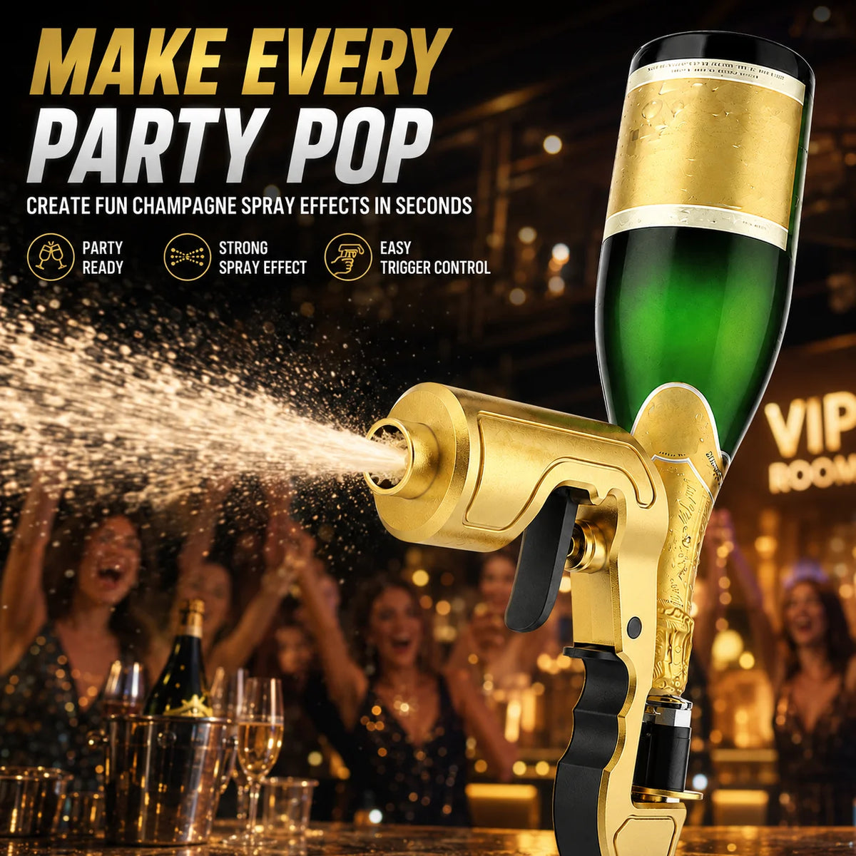 Champagne Gun Shooter & Bottle Stopper | Party Drink Blaster Champagne Drink Shooter Axl