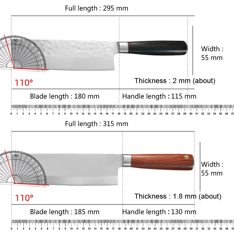 Stainless Steel Meat Cleaver – Wood Handle Chef Knife | InLeung Kitchen Cleaver Knife Axl
