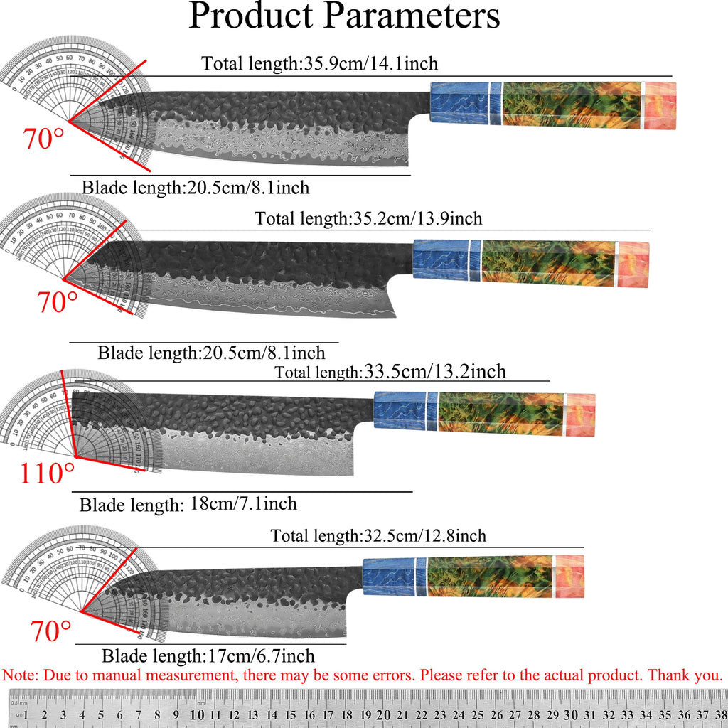 67-Layer Damascus Steel Chef Knife Set – Hand Forged 1-4 PCS Damascus Chef Knife Axl
