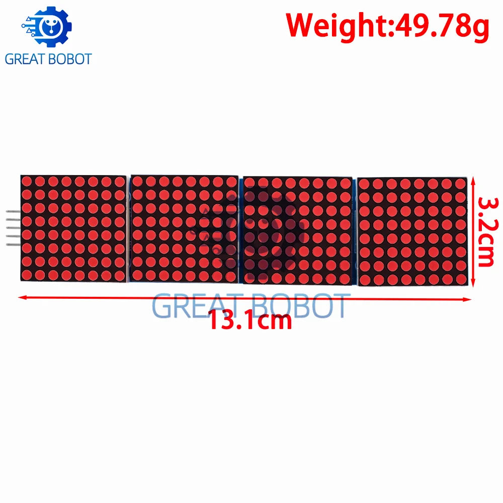 MAX7219 4-in-1 Dot Matrix Module for Arduino – 5P Cable LED Display Module Axl