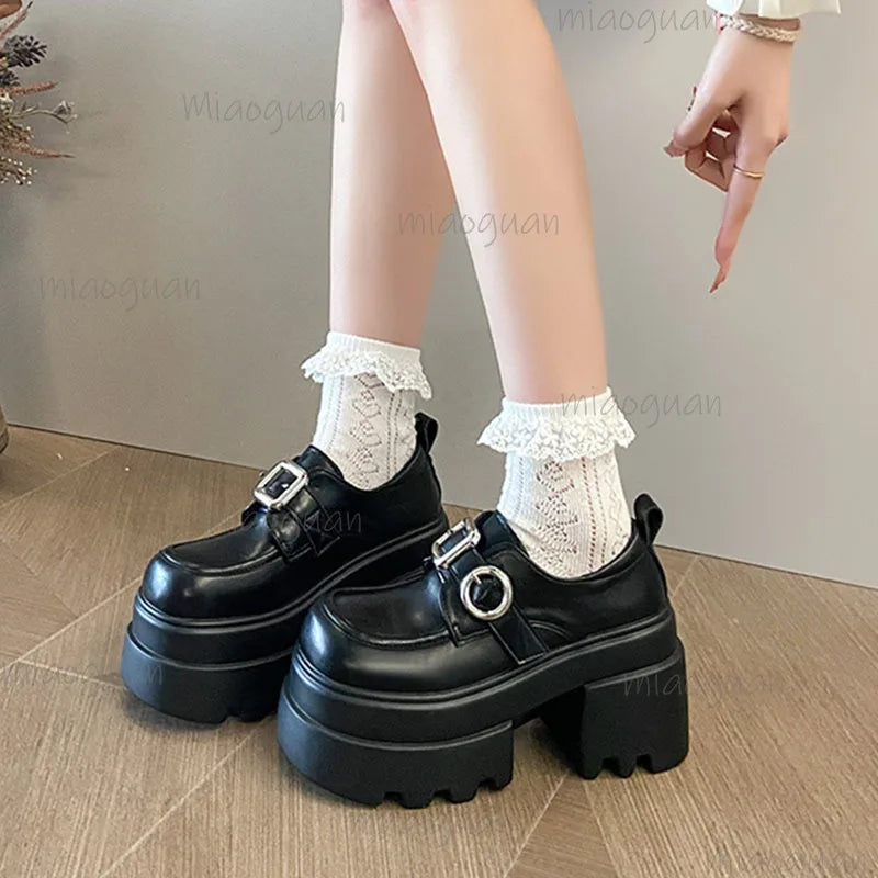 Women's Chunky Platform Mary Jane Pumps – College Style Platform Mary Jane Pumps Axl