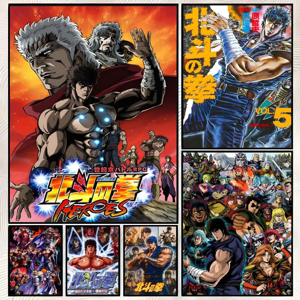 Fist of the North Star Anime Poster – HD PVC Self-Stick Wall Art Anime Wall Poster Axl