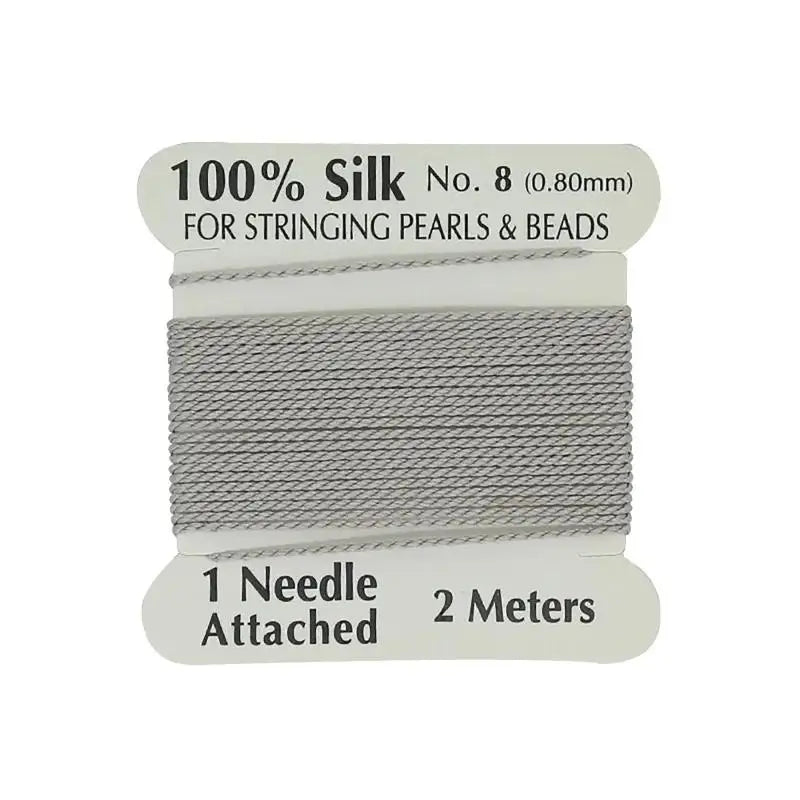 0.8mm Natural Silk Cord 2M – Multicolor DIY Jewelry Making Jewelry Making Cord Axl Gray