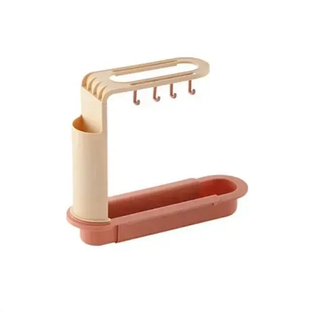 Telescopic Sink Organizer Rack – Sponge, Soap & Drain Basket Sink Organizer Rack Axl Red