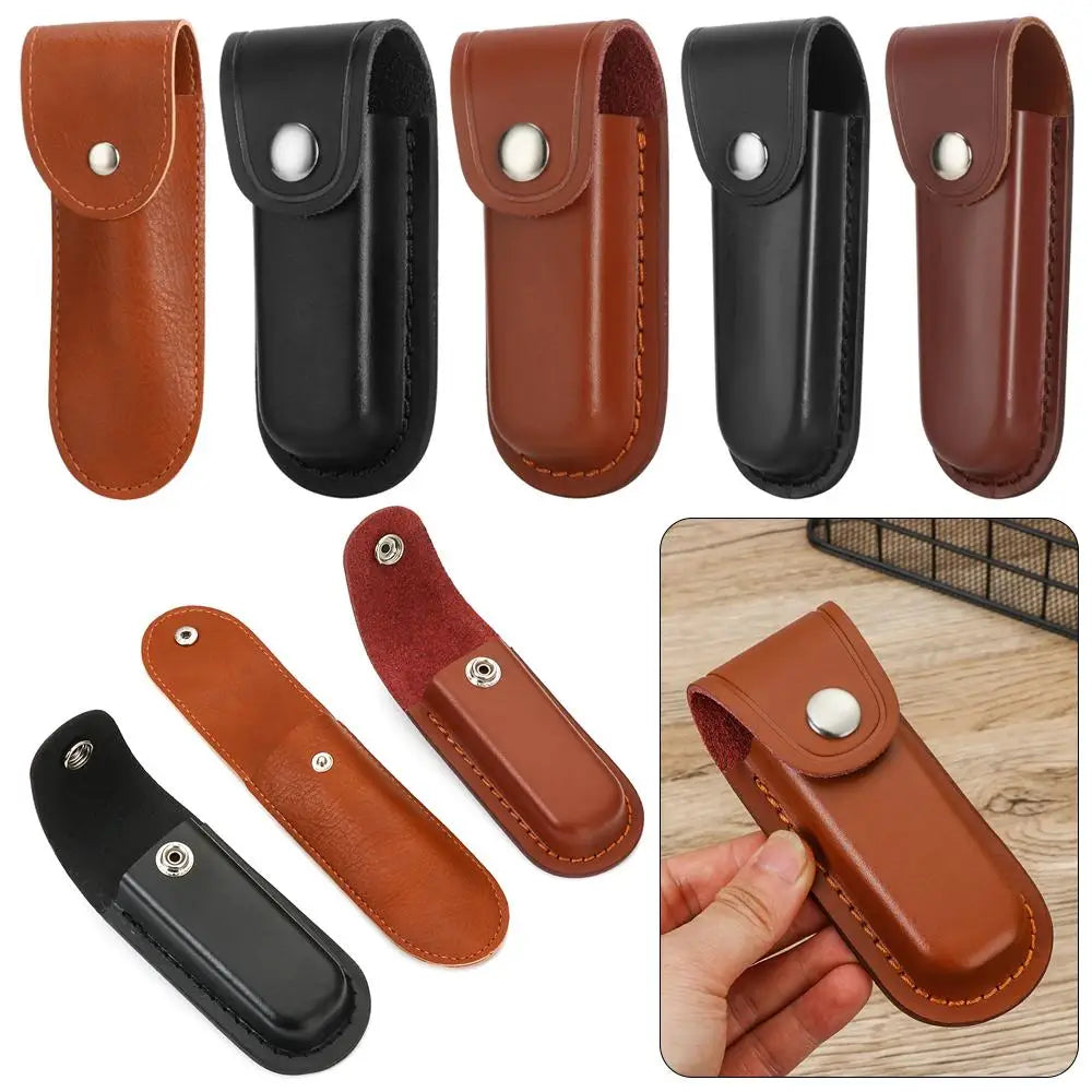 Leather Belt Sheath – Folding Knife & Flashlight Holster Case Knife Belt Sheath Axl