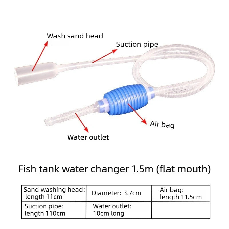 Semi-Automatic Aquarium Gravel Vacuum Siphon Pump Cleaner Aquarium Vacuum Cleaner Axl Blue-B-1.5M