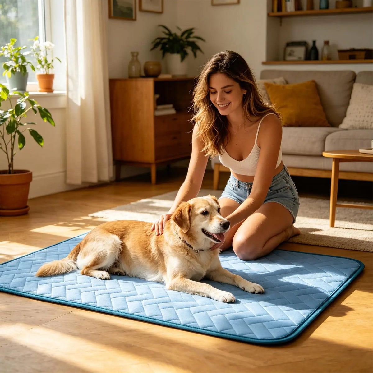 Dog & Cat Cooling Mat – Ice Silk Pet Bed S to 2XL Pet Cooling Mat Axl
