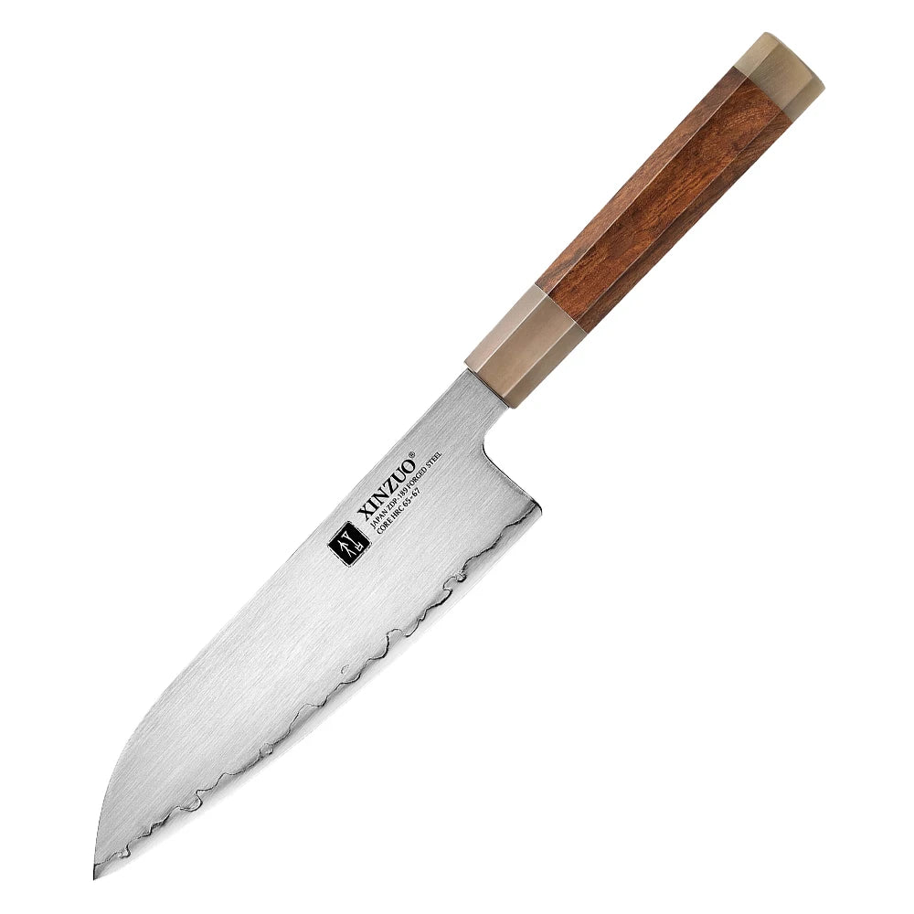XINZUO 7.2" Santoku Knife Japanese ZDP-189 Steel & Wood Gift Box Santoku Kitchen Knife Axl Knife