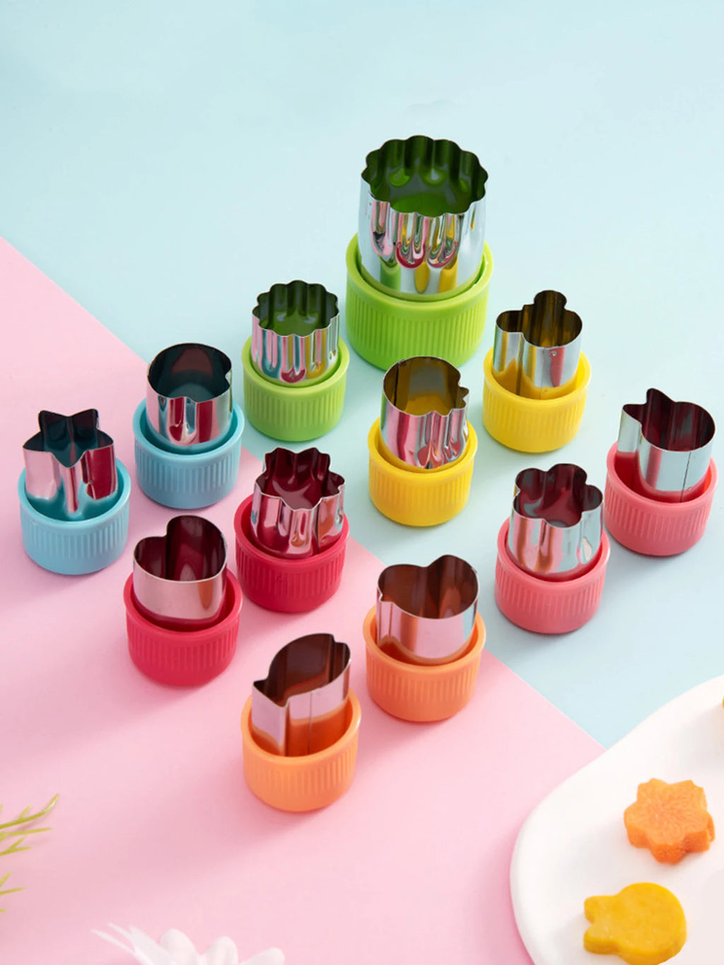 12-Piece Mini Food Cutter Shapes Set – Fruit, Veggie & Biscuit Food Cutter Mold Set Axl
