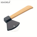 KEMORELA Pizza Cutter Axe – Stainless Steel & Wooden Handle Pizza Cutter Axl Black
