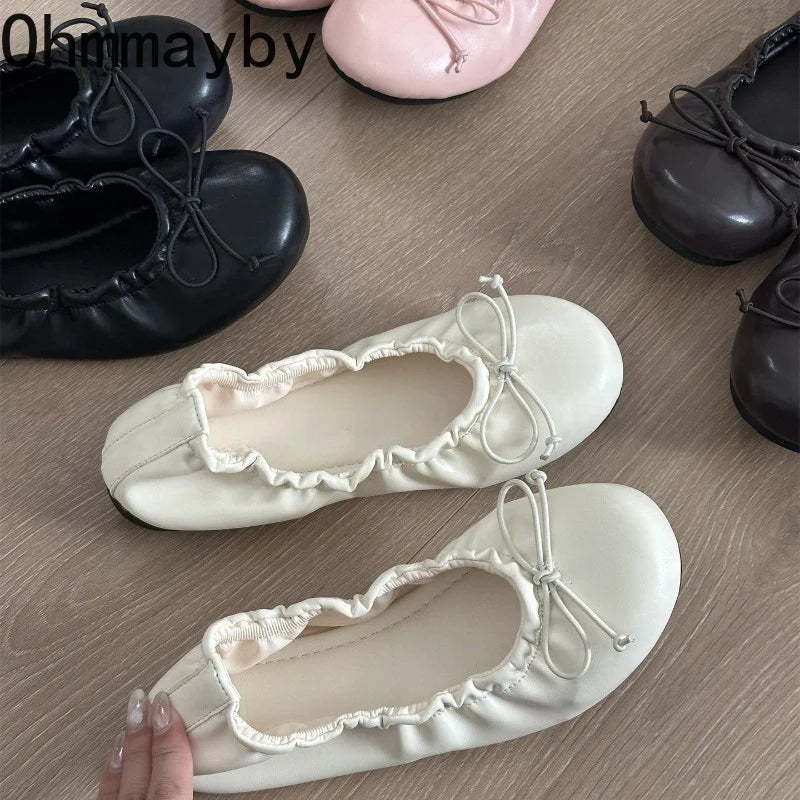 Women's Butterfly-Knot Mary Jane Ballet Flats | Slip-On Mary Jane Flats Axl