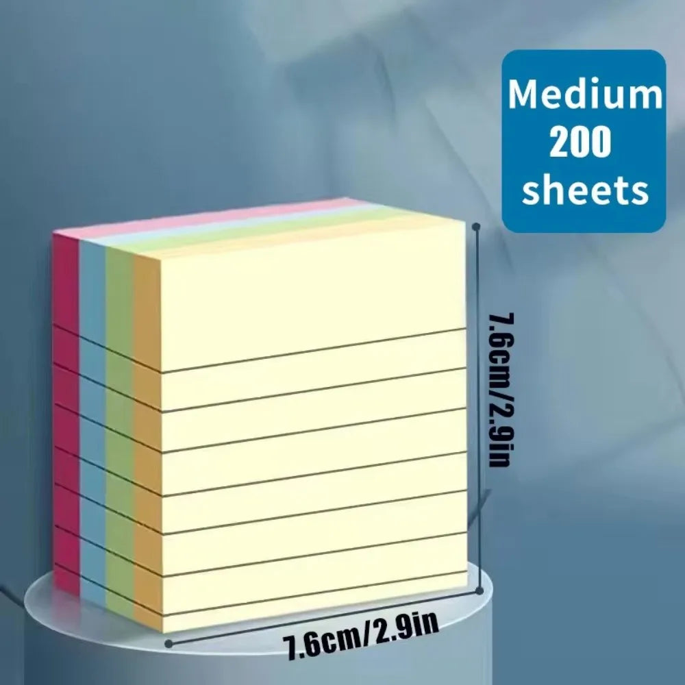 200 Sheets Self-Adhesive Lined Sticky Notes – 4-Color Memo Pad Sticky Notes Memo Pad Axl 7.6-7.6cm