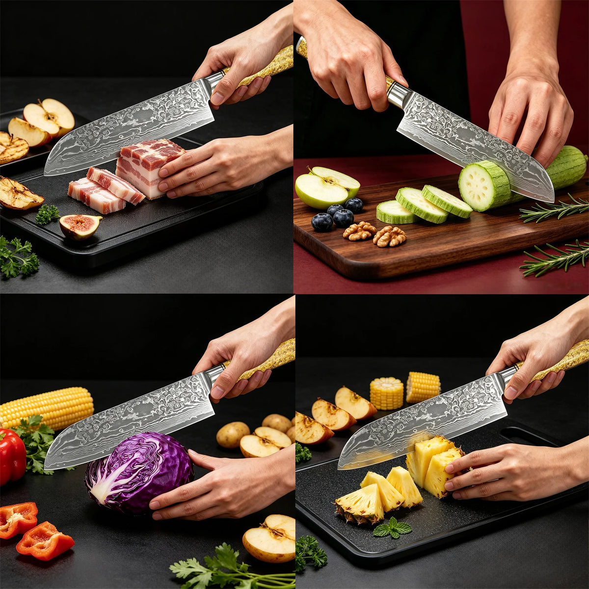 67-Layer Damascus Steel Santoku Knife | Sharp Chef Knife Damascus Santoku Knife Axl