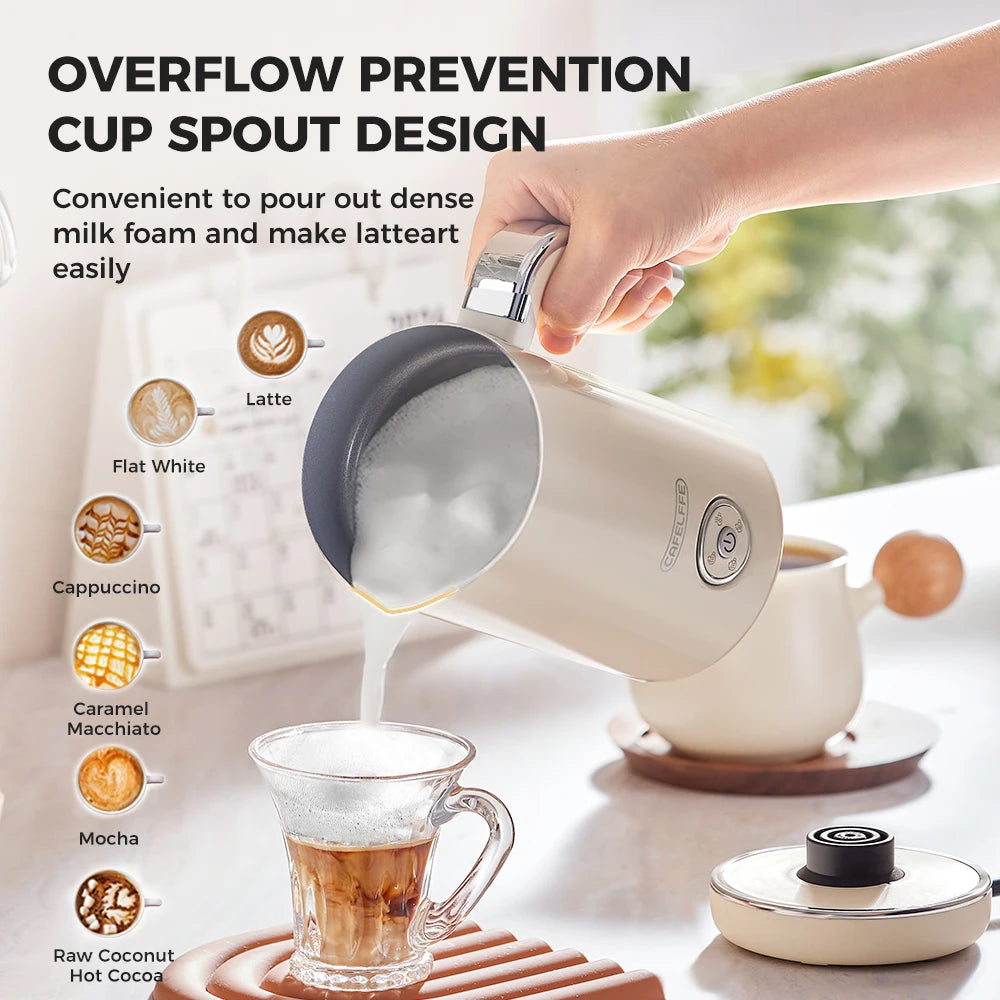 Cafelffe 4-in-1 Electric Milk Frother & Warmer | 240ml Electric Milk Frother Axl