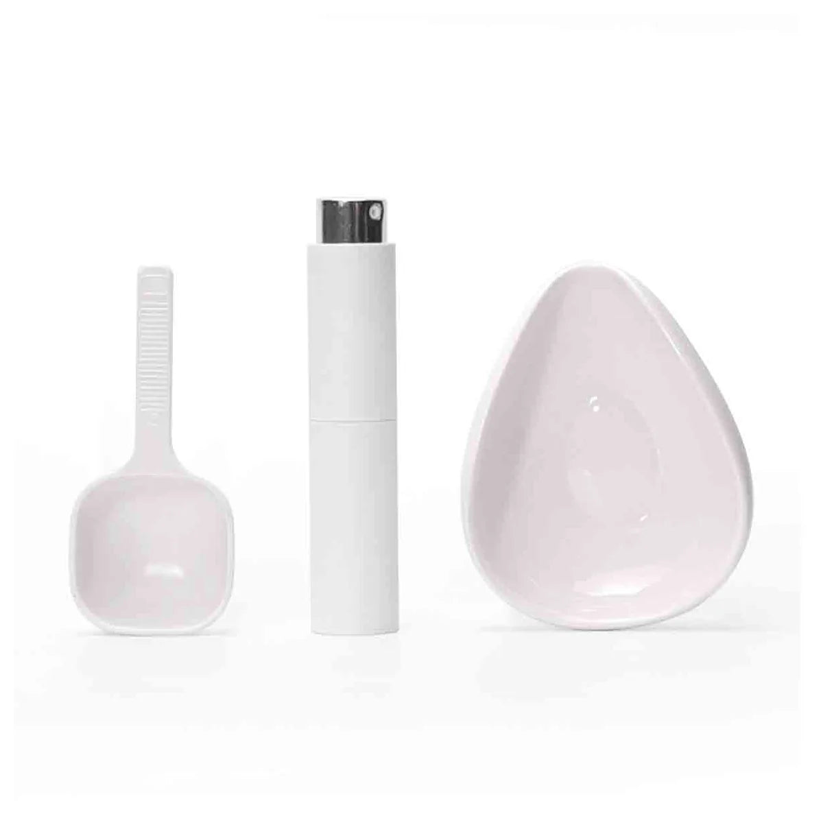Ceramic Coffee Dosing Cup & Spoon Set – Anti-Static Tray Coffee Dosing Set Axl WHITE
