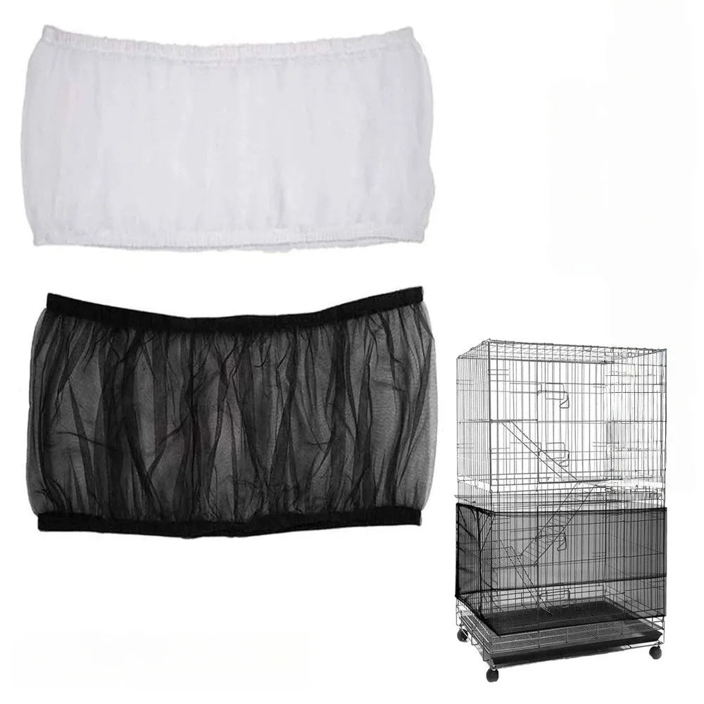 Bird Cage Mesh Cover Skirt – Universal Food Spill Guard Net Bird Cage Accessory Axl