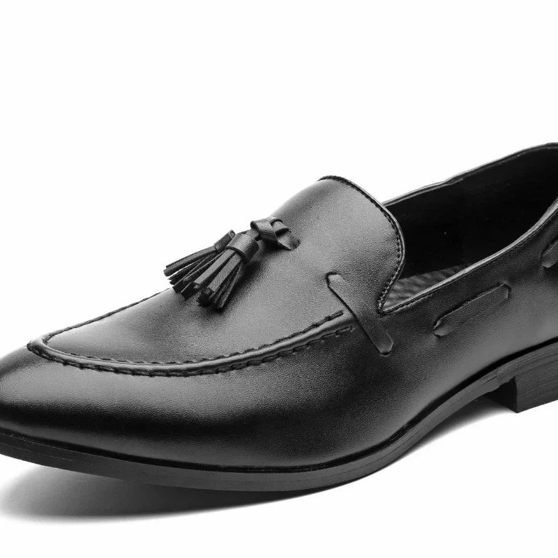 Men's Italian Style Leather Loafers – Luxury Slip-On Casual Shoes Men's Loafers Axl