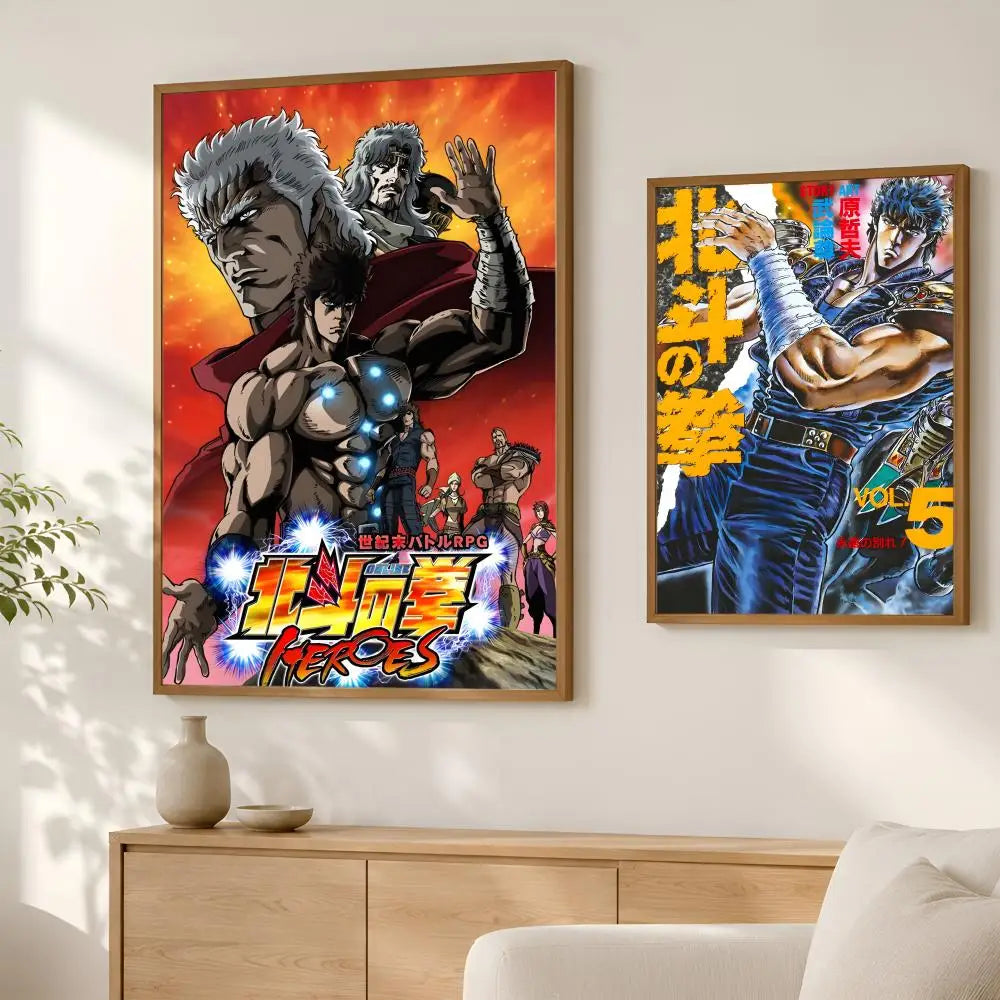 Fist of the North Star Anime Poster – HD PVC Self-Stick Wall Art Anime Wall Poster Axl
