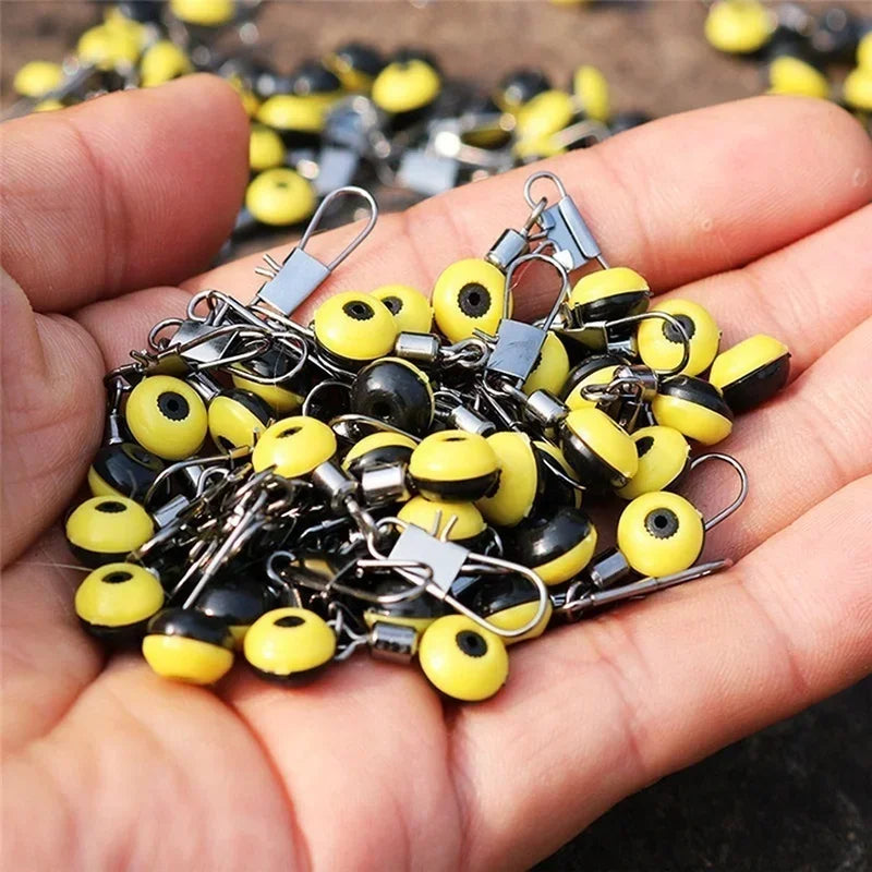30-Pack Fishing Space Bean Float Connectors with Lock Buckle Fishing Float Connectors Axl