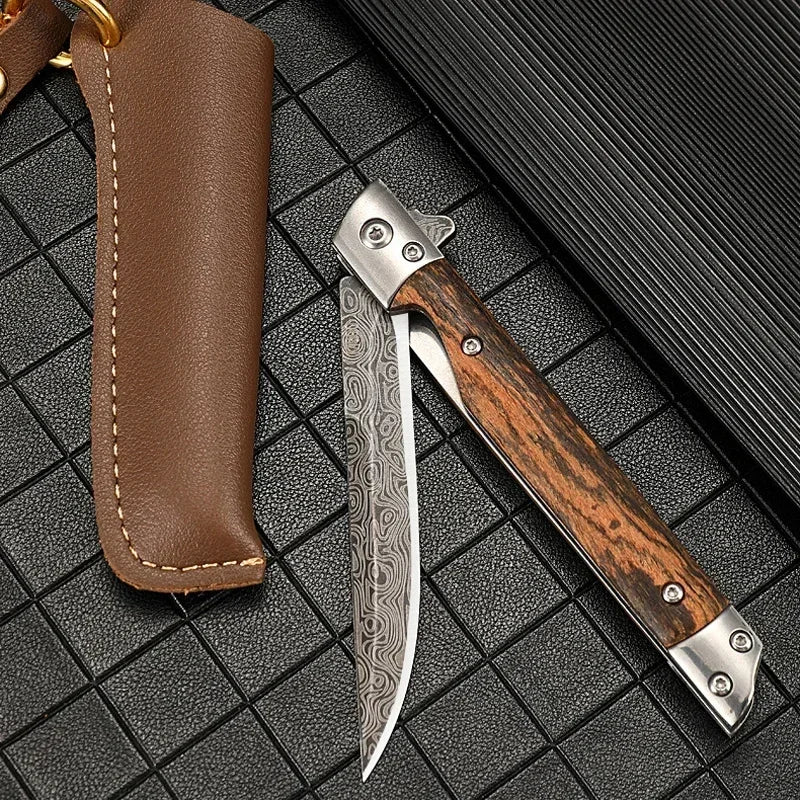 Damascus Folding Knife – EDC Stainless Steel Camping Knife Folding Camping Knife Axl