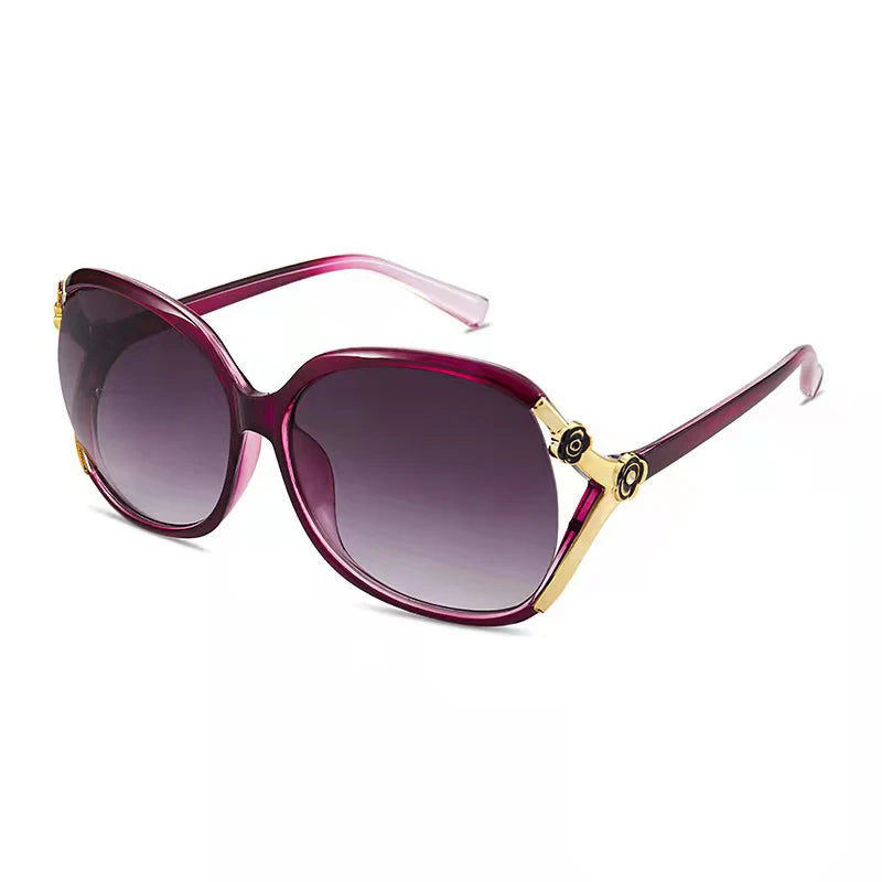 Women's Large Frame Camellia Fashion Sunglasses | Anti-Glare Fashion Sunglasses Axl Purple film