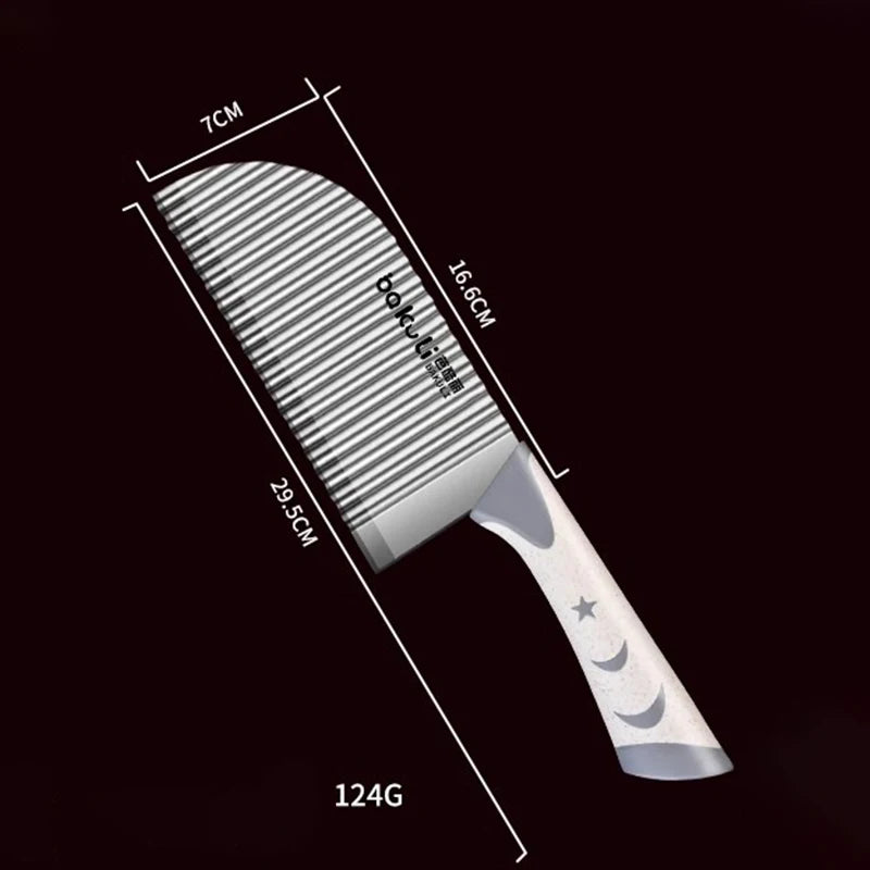 Stainless Steel Wavy Potato Slicer & Vegetable Curly Cutter Vegetable Cutter Knife Axl 1pc A