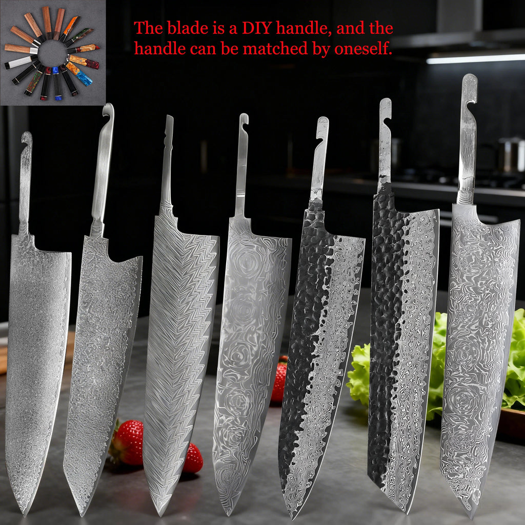 Damascus Steel Blank Blade – DIY Cleaver Knife Making Tool Knife Making Blank Axl