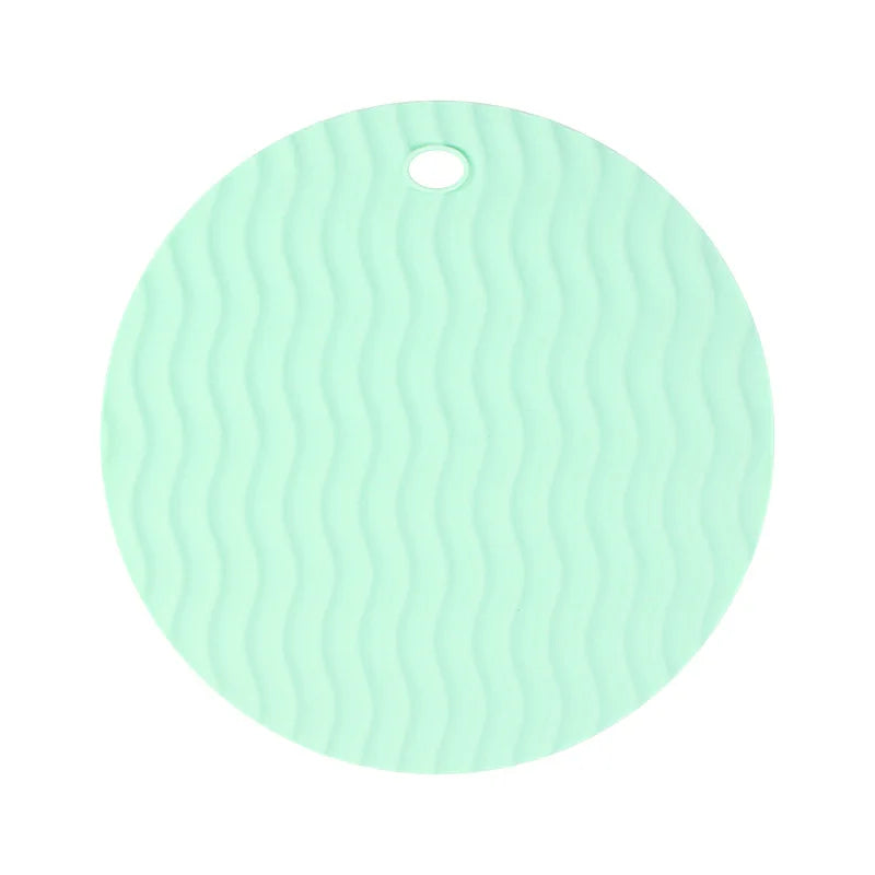 Silicone Trivet Heat Resistant Non-Slip Hot Pad Round Coaster Silicone Trivet Hot Pad Axl Fresh green L Round