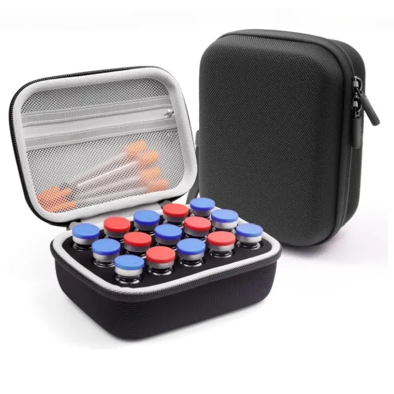 15-Grid EVA Hard Shell Medicine Vial Organizer Travel Case Medicine Storage Case Axl