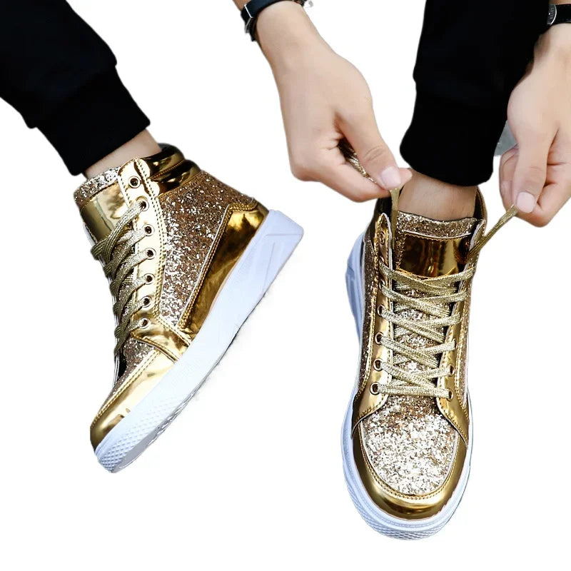 YBQJOO Men's High-Top Sneakers – Non-Slip Casual Fashion Boots High-Top Sneakers Axl