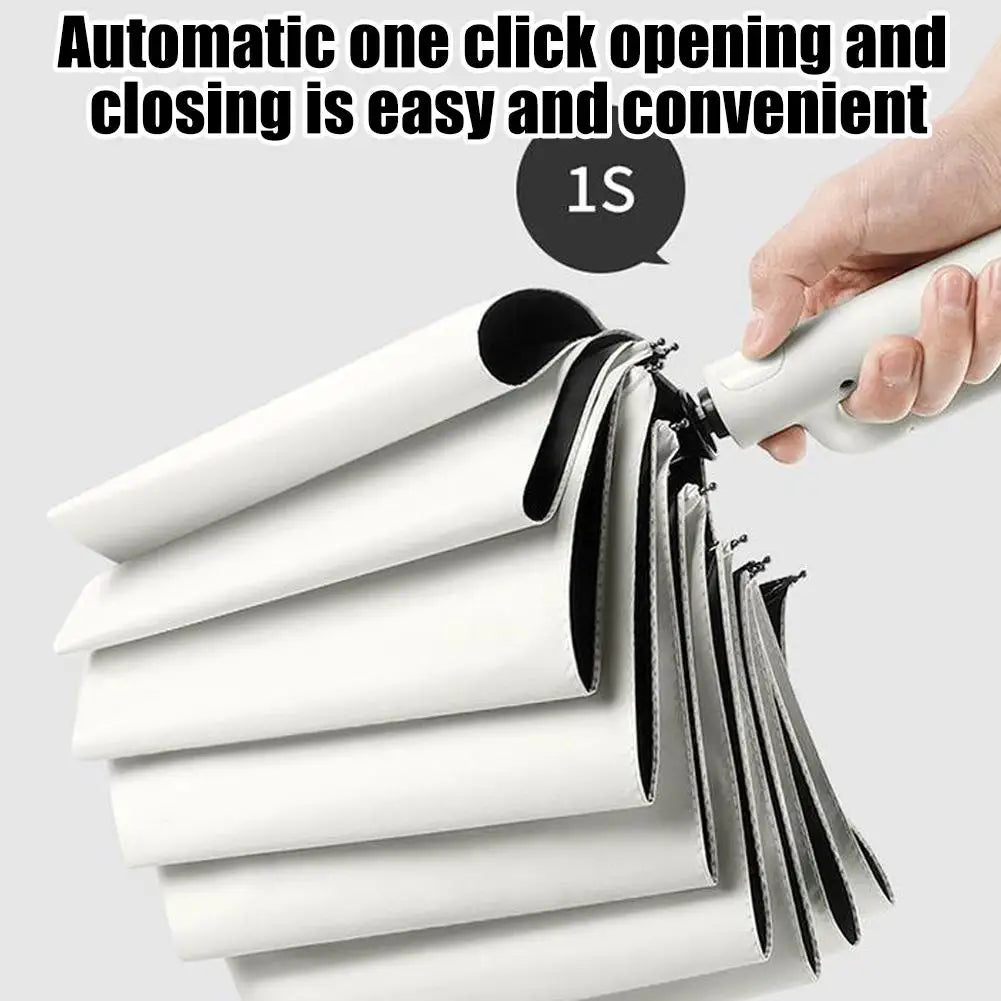 10-Rib Auto Compact Folding Umbrella – UPF 50+ Sun & Rain Shield Compact Folding Umbrella Axl