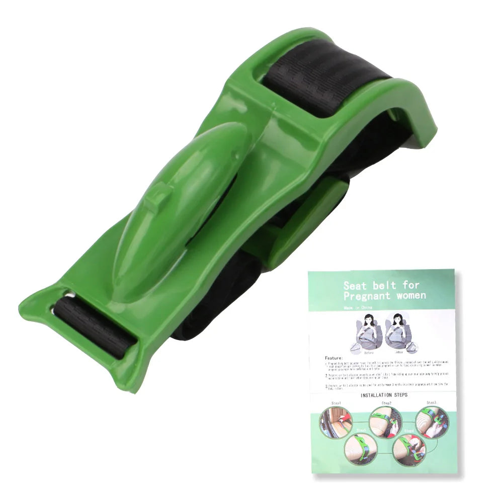 Pregnancy Seat Belt Adjuster – Maternity Belly Comfort & Safety Seat Belt Adjuster Axl green
