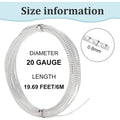 20 Gauge Silver Brass Twist Wire – 20ft Jewelry Beading Craft Jewelry Craft Wire Axl AECH04-04192