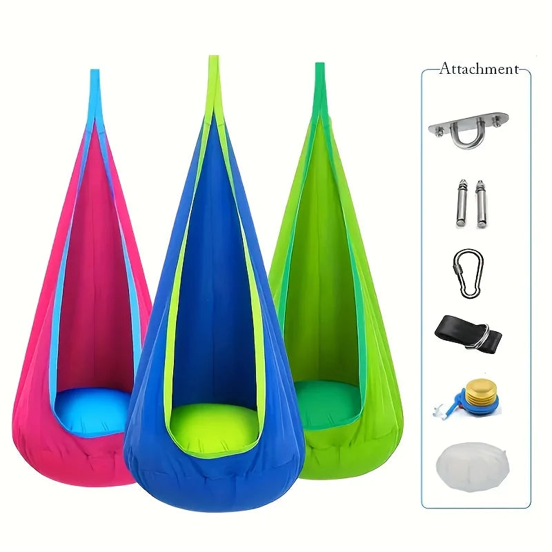 Hanging Hammock Chair – Indoor/Outdoor Swing with Pillow & Pocket Hanging Hammock Chair Axl